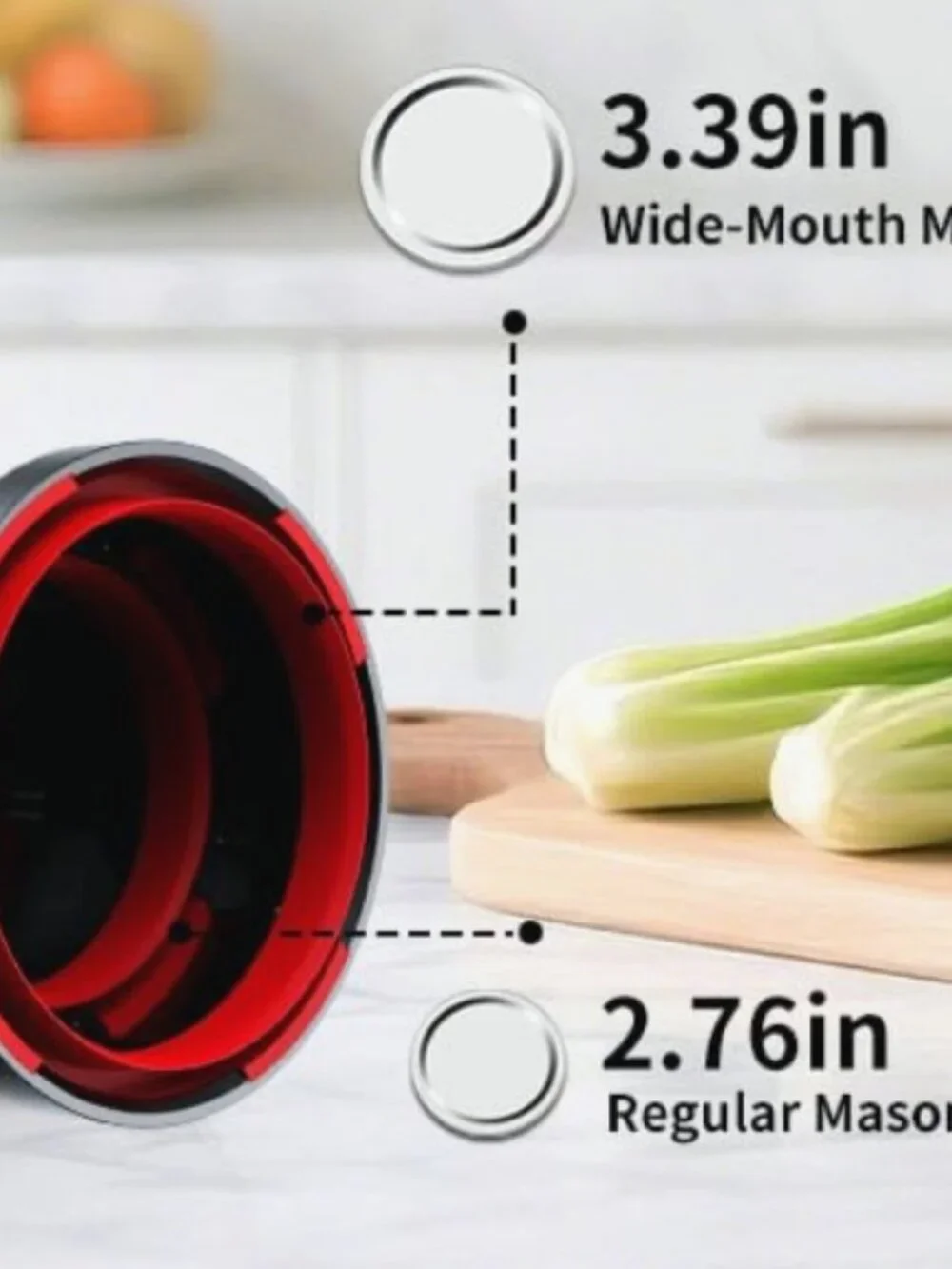 Mason Jar Vacuum Sealer Kit, Electric Sealer for Wide, Regular Mouth Mason Jars